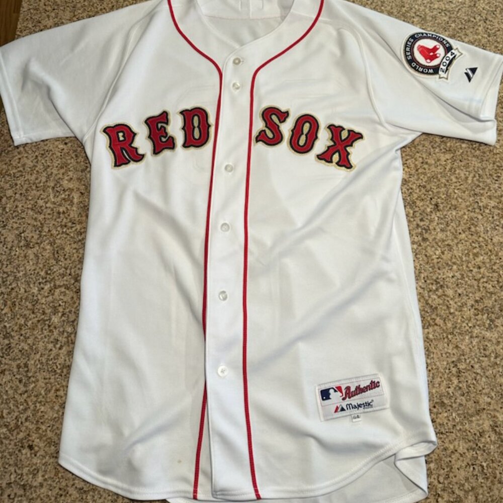 Curt Schilling #38 Gold Tread Boston Red Sox 2004 Jersey